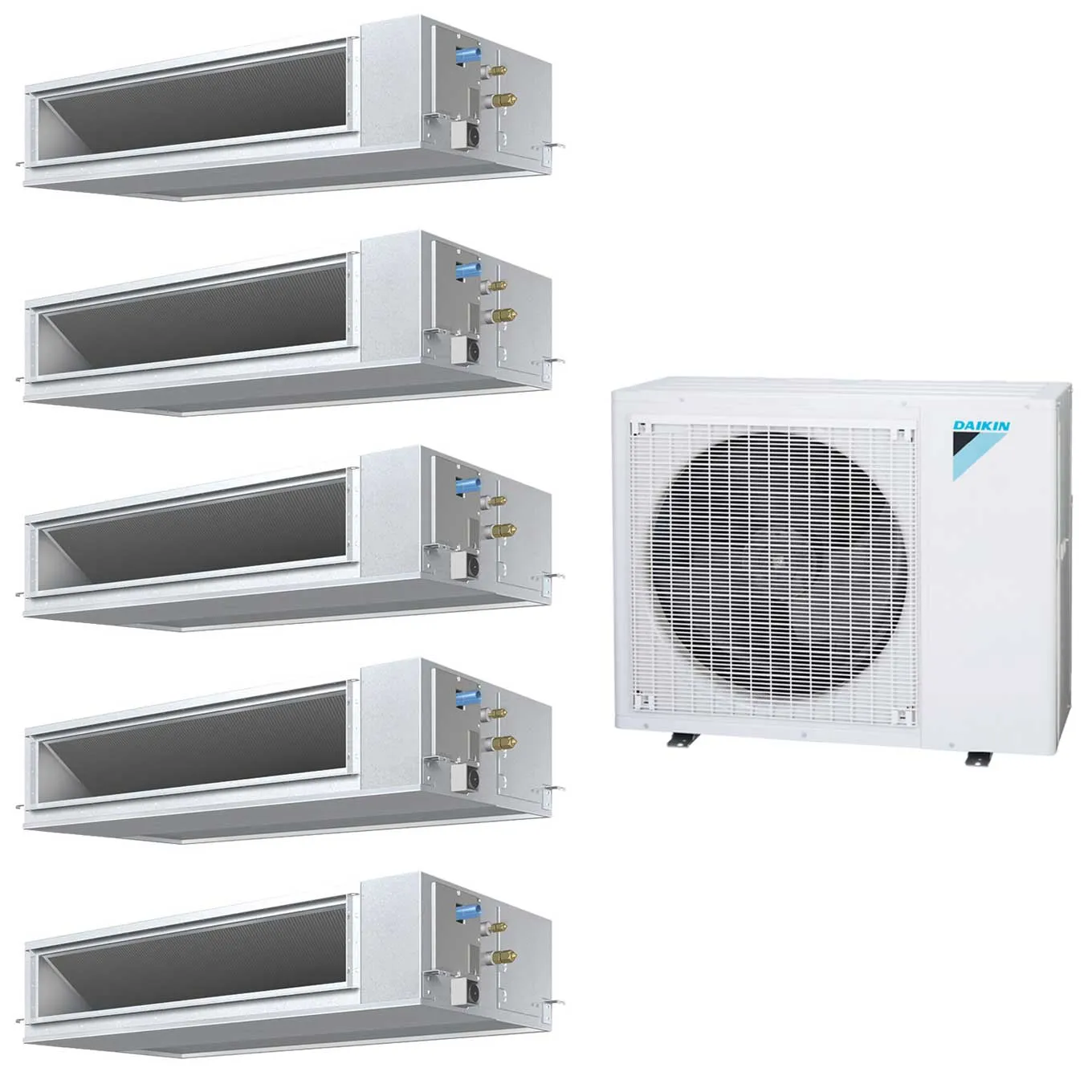 Daikin 5-Zone Concealed Ducted Mini-Split 48000 BTU Heat Pump Air Conditioner 9k   9k   9k   15k   15k - 14.5 SEER2