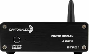 Dayton Audio BTR01 Bluetooth Audio Receiver 24-bit/48 kHz Optical Coaxial RCA