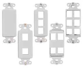 Decorative Wall Plate Inserts - Blank, 1-Port, 2-Port, 4-Port, 6-Port - Available in 3 Colors
