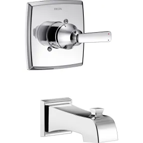 Delta Ashlyn Modern 14 Series Chrome Finish Single Handle Wall Mounted Tub Only Faucet INCLUDES Rough-in Valve with Stops D1241V