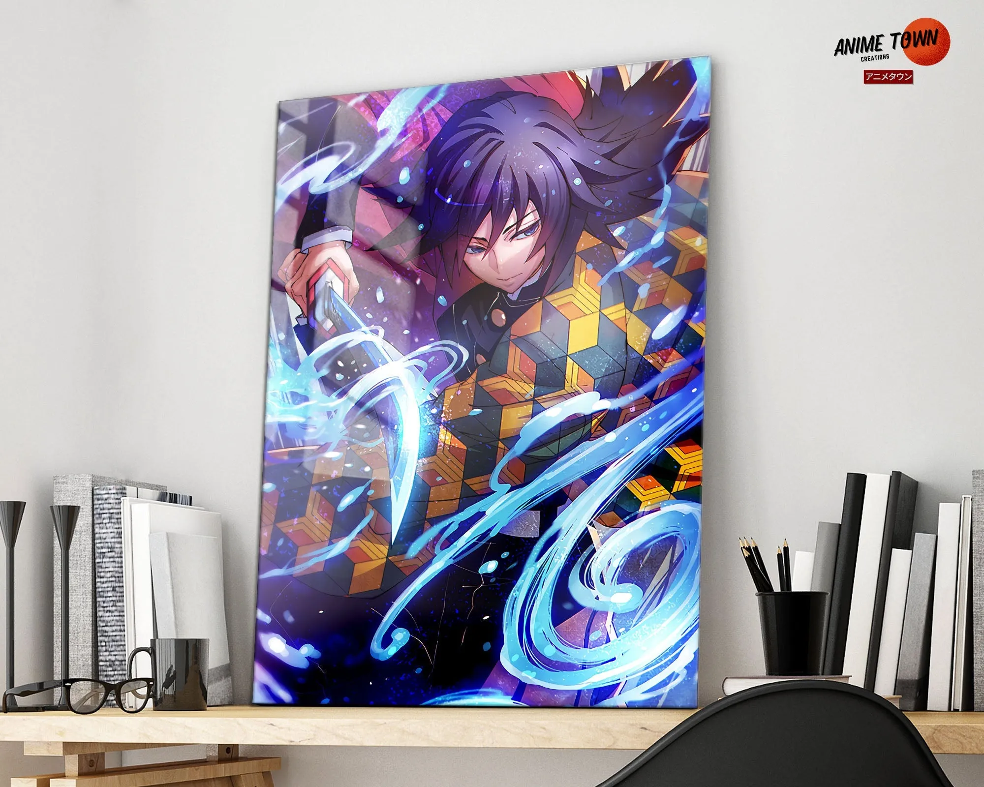 Demon Slayer Giyu Tomioka Water Breathing Metal Poster