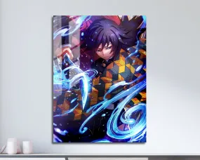 Demon Slayer Giyu Tomioka Water Breathing Metal Poster