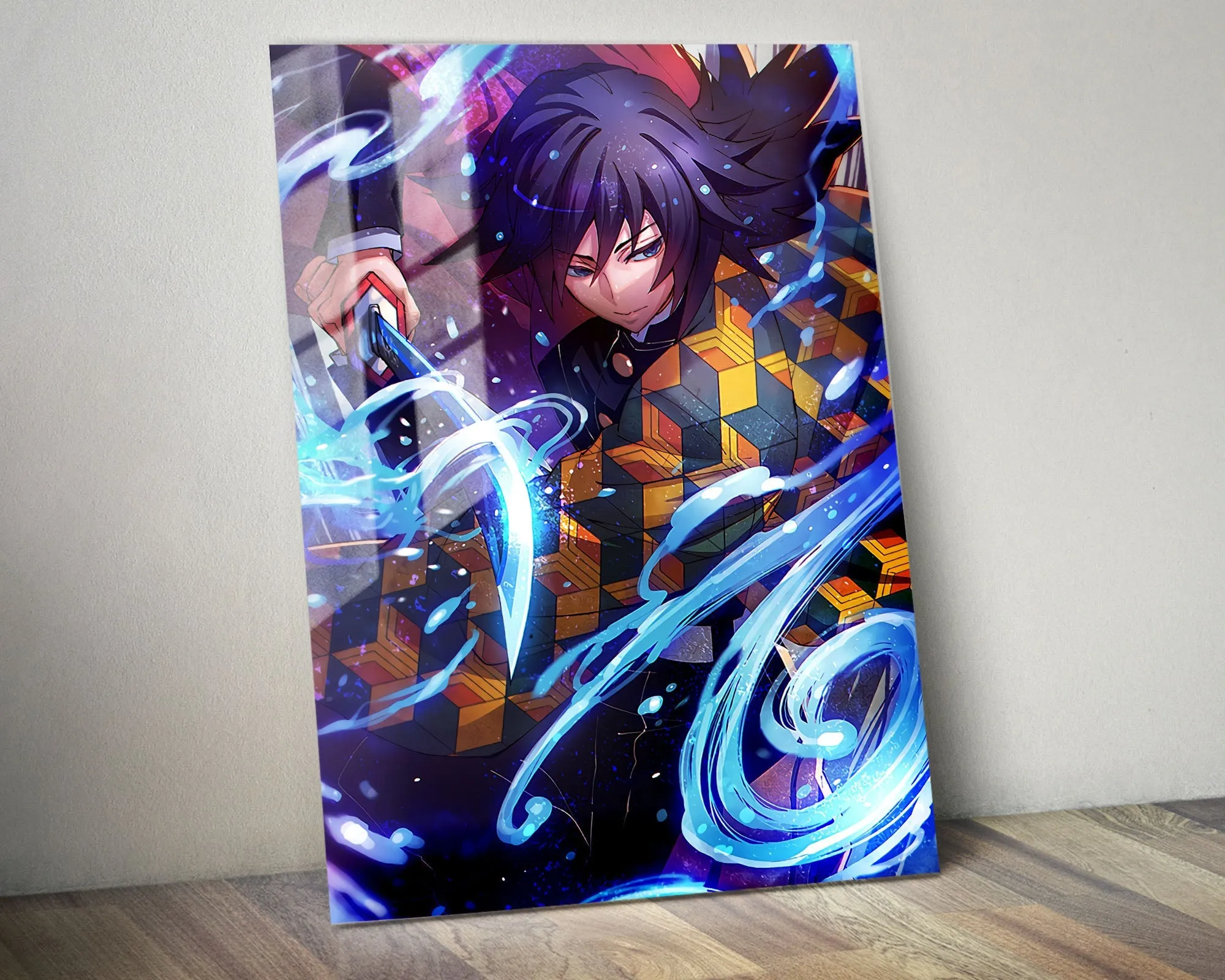 Demon Slayer Giyu Tomioka Water Breathing Metal Poster