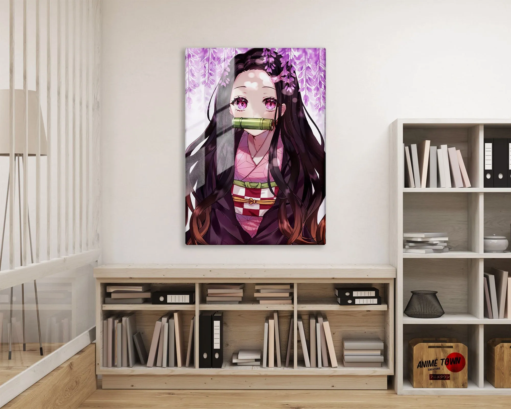 Demon Slayer Nezuko Cherry Blossom Pink Metal Poster