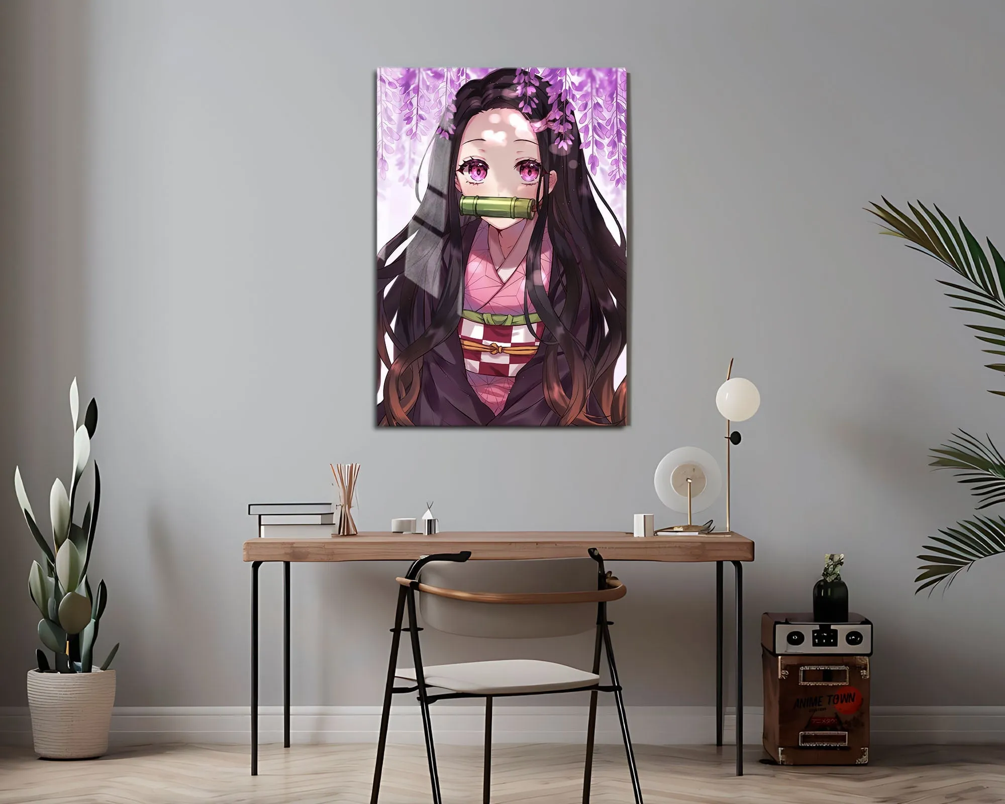 Demon Slayer Nezuko Cherry Blossom Pink Metal Poster