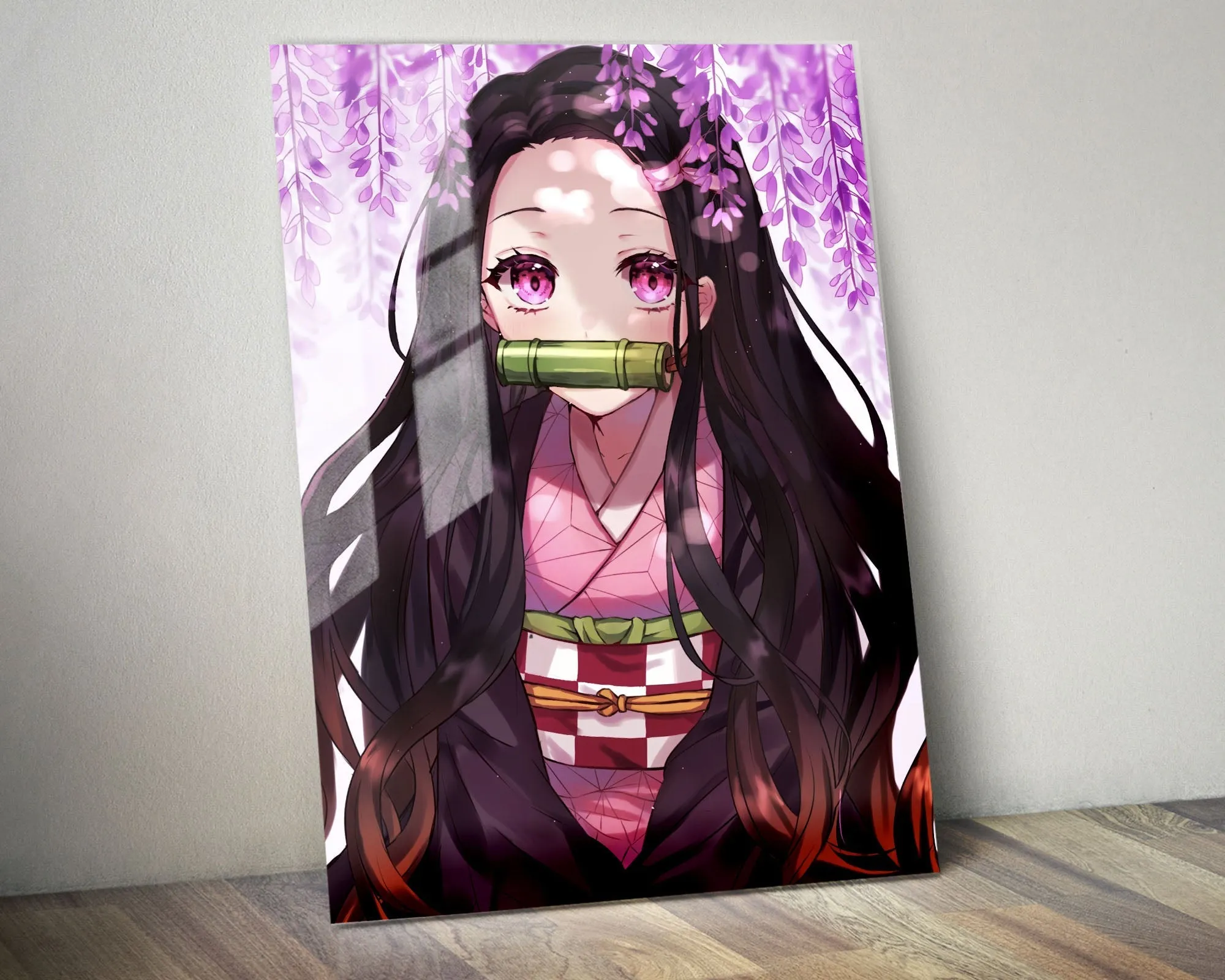 Demon Slayer Nezuko Cherry Blossom Pink Metal Poster