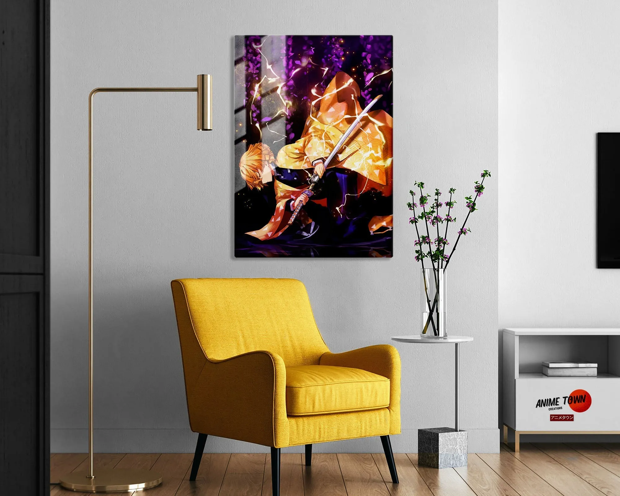 Demon Slayer Zenitsu Purple Metal Poster