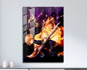 Demon Slayer Zenitsu Purple Metal Poster