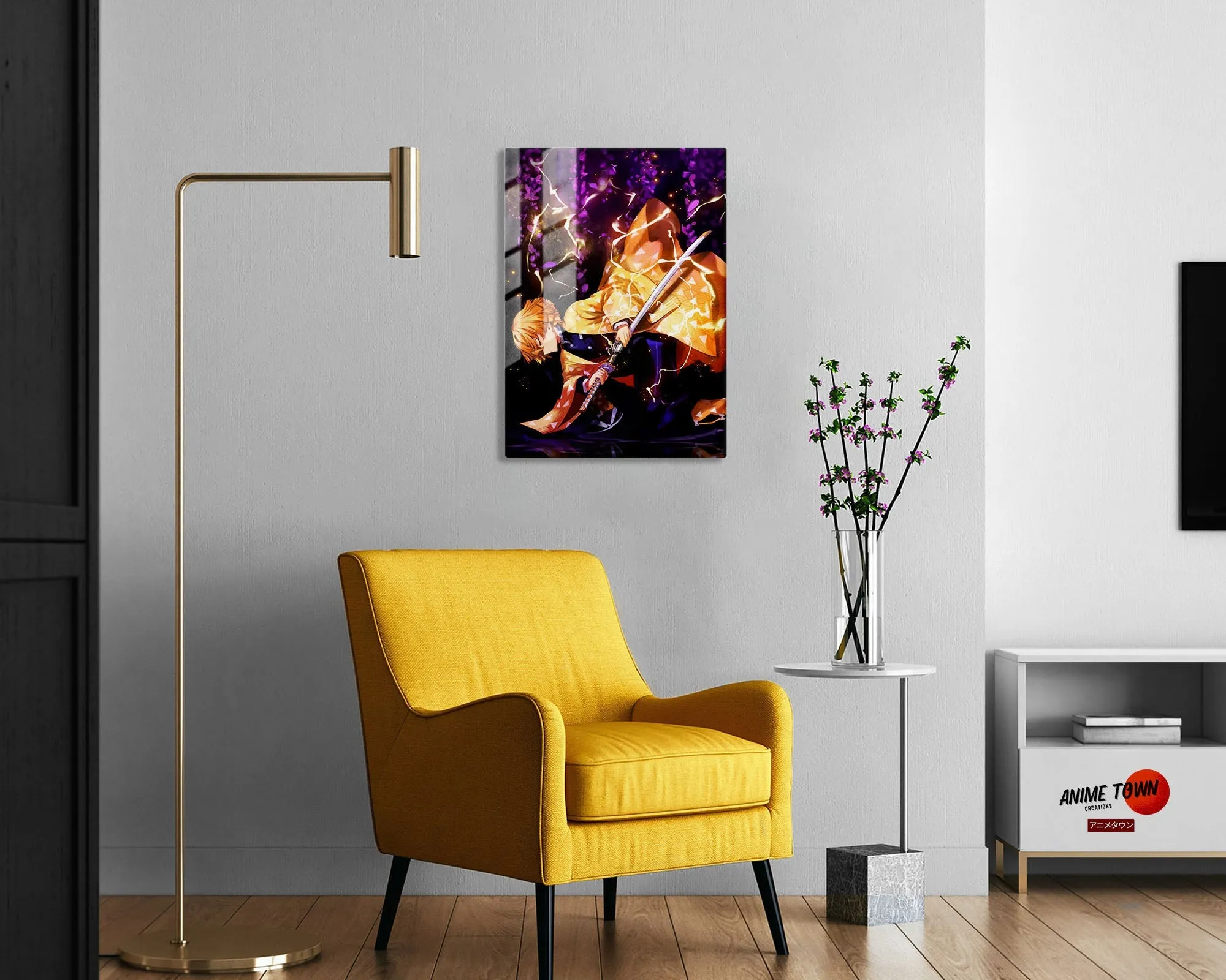 Demon Slayer Zenitsu Purple Metal Poster