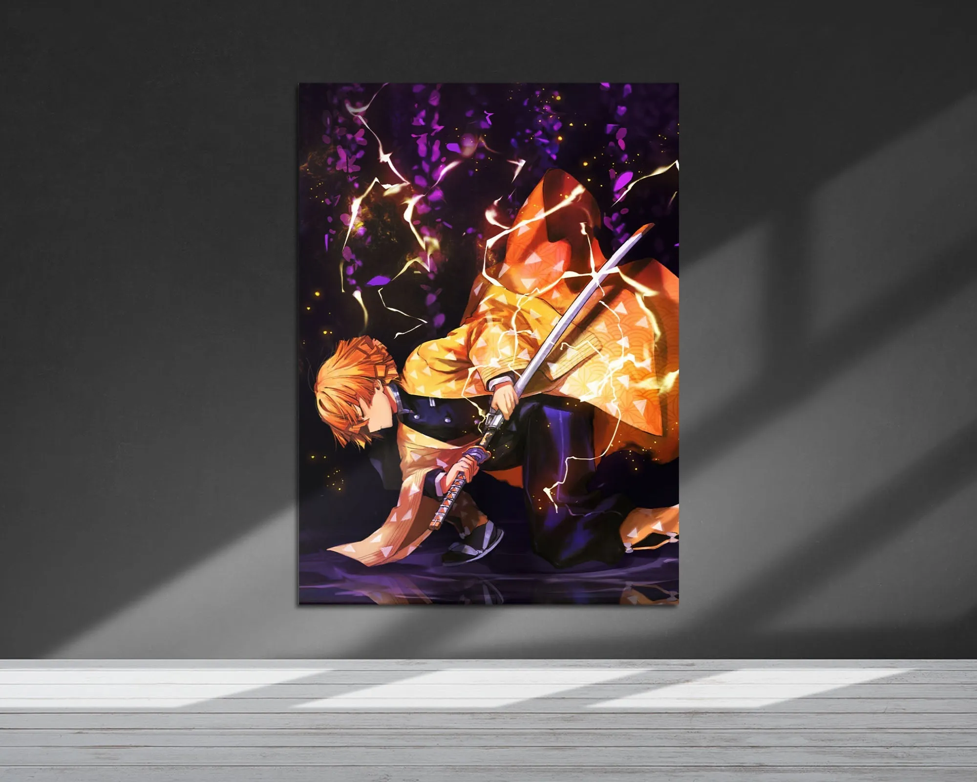 Demon Slayer Zenitsu Purple Metal Poster
