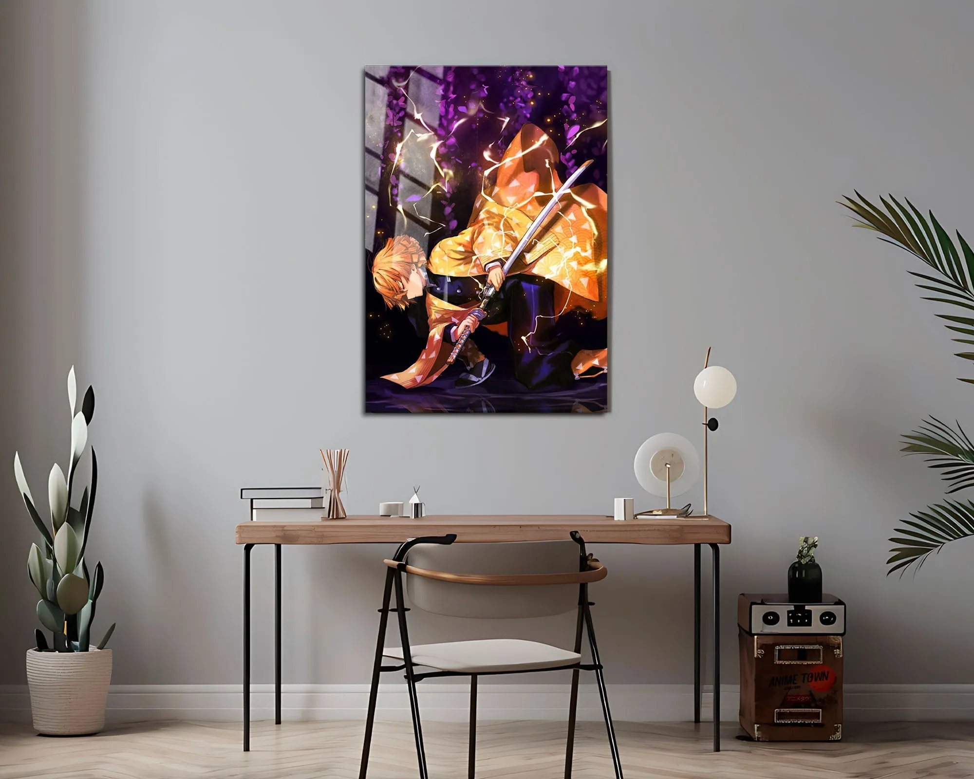Demon Slayer Zenitsu Purple Metal Poster