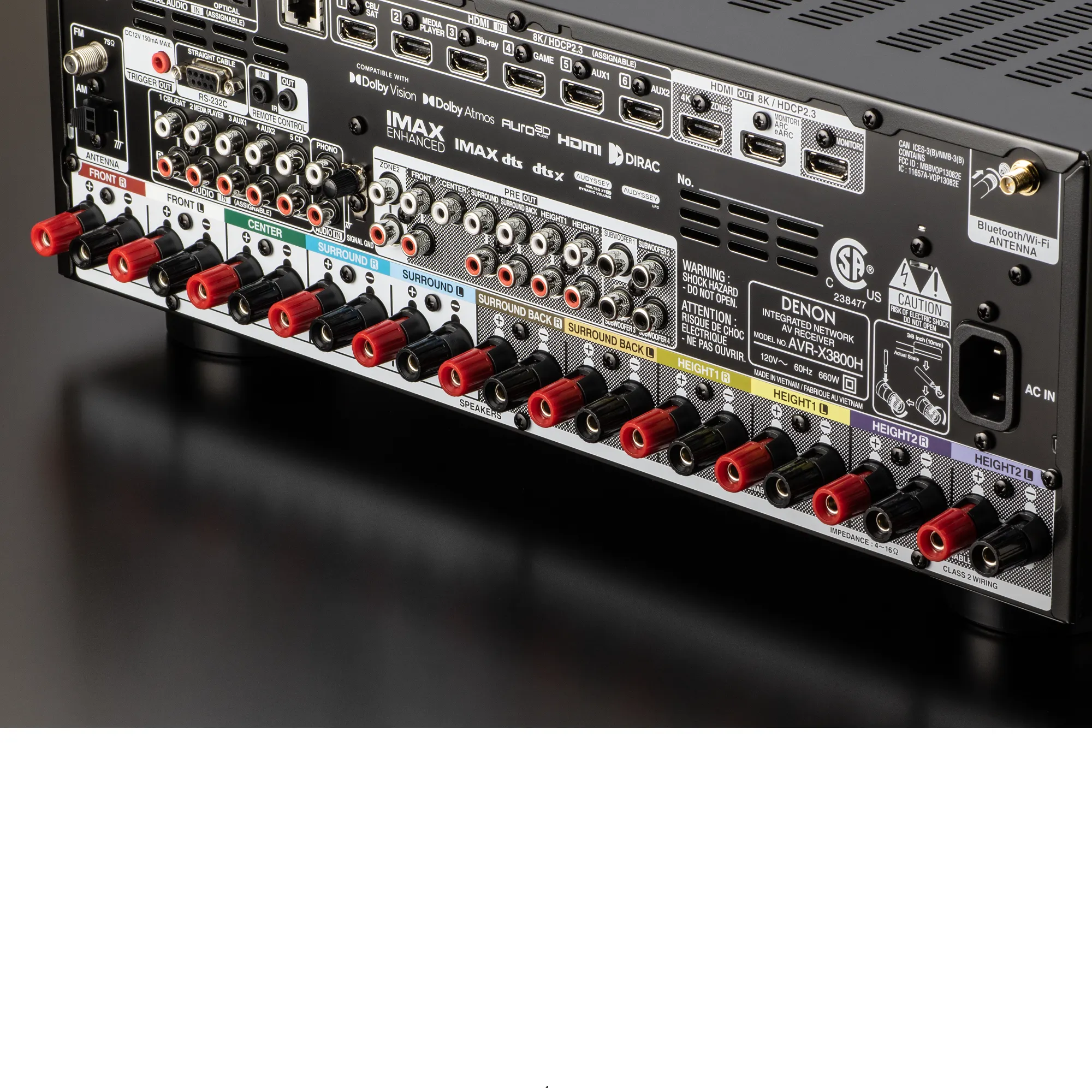 Denon AVR-X3800H 9.4 Channel 8K A/V Receiver with HEOS