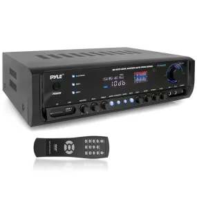 Digital Home Theater Bluetooth Stereo Receiver, Aux (3.5Mm) Input, Mp3/Usb/Sd/Am/Fm Radio, (2) Mic Inputs (300 Watt)