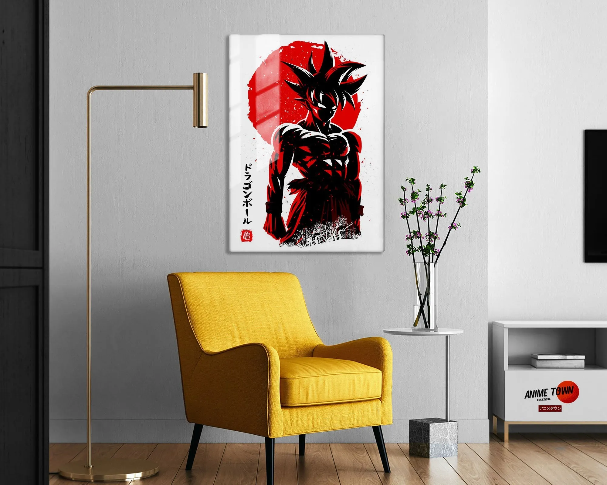 Dragon Ball Goku Minimalist Red Metal Poster