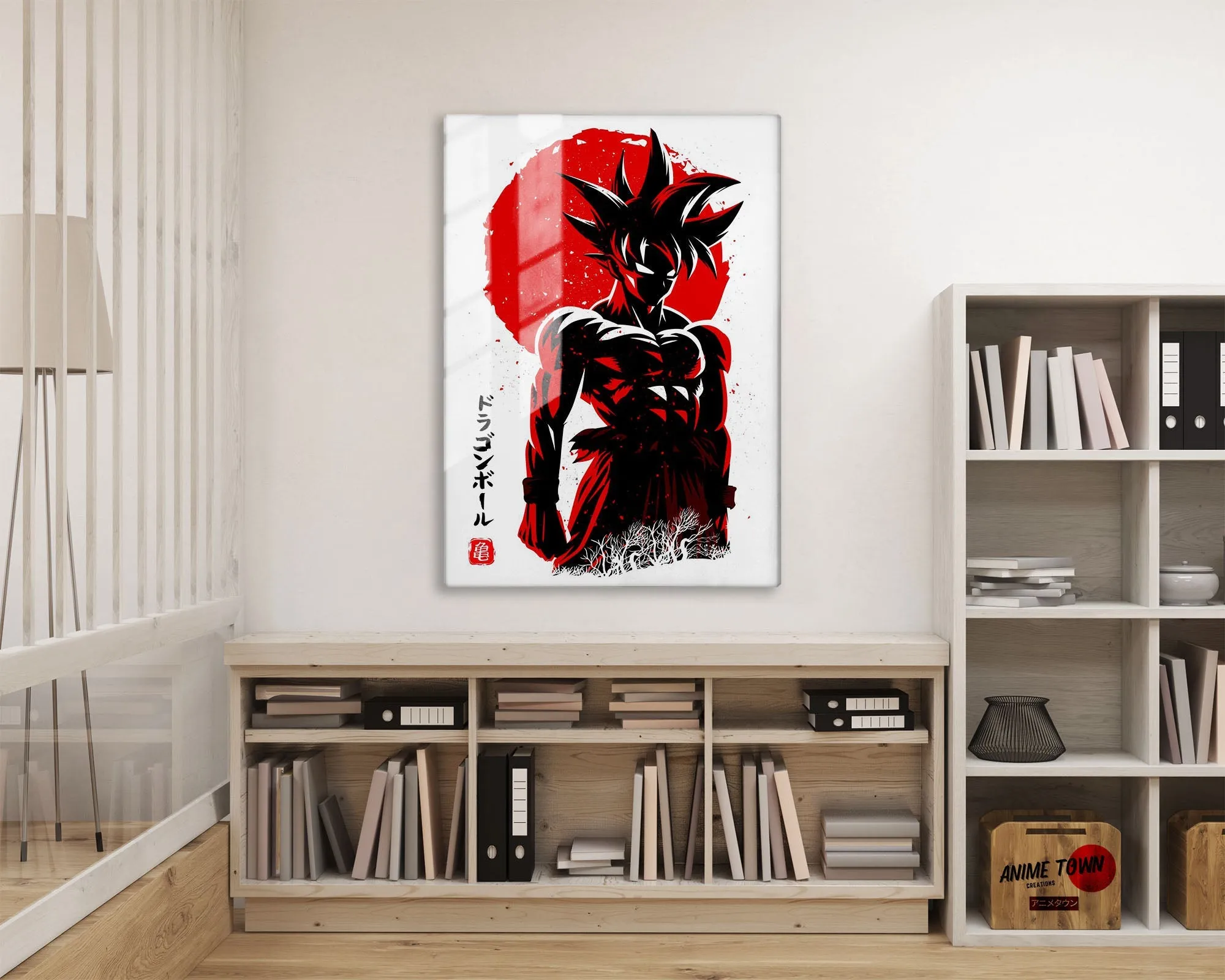 Dragon Ball Goku Minimalist Red Metal Poster
