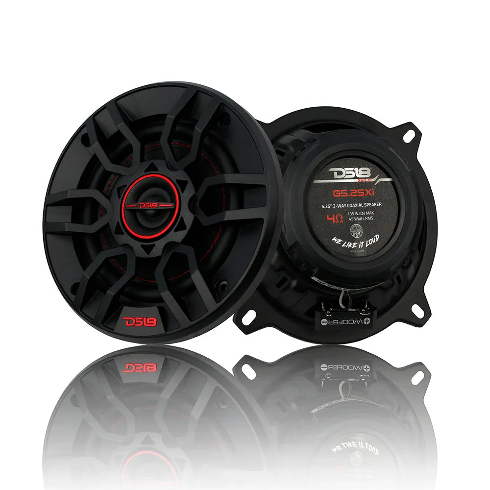 DS18 GEN-X 5.25 Inch 2 Way Coaxial Speaker Pair 135W Max 45W RMS 4 Ohm G5.25XI