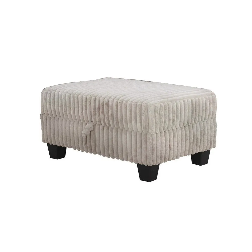 Ega 81 Inch Sectional Sofa, Chaise, Ottoman, Bluetooth Speakers, Beige By Casagear Home