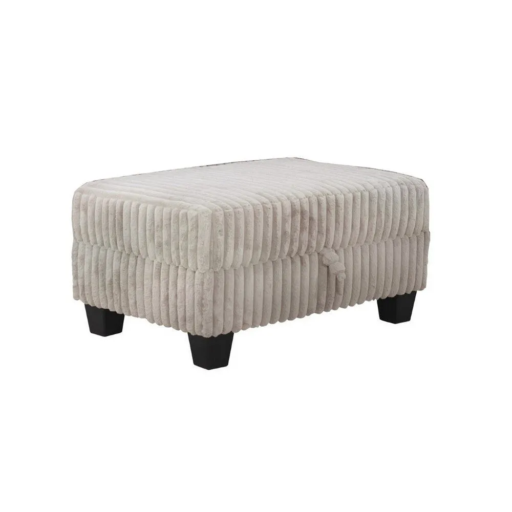 Ega 81 Inch Sectional Sofa, Chaise, Ottoman, Bluetooth Speakers, Beige By Casagear Home