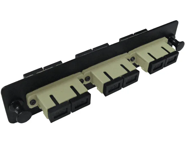 Fiber Adapter Panel, Multimode OM1, 3 SC Duplex Couplers