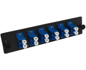Fiber Adapter Panel, Single Mode, 6 LC/UPC Duplex Couplers with Flanges