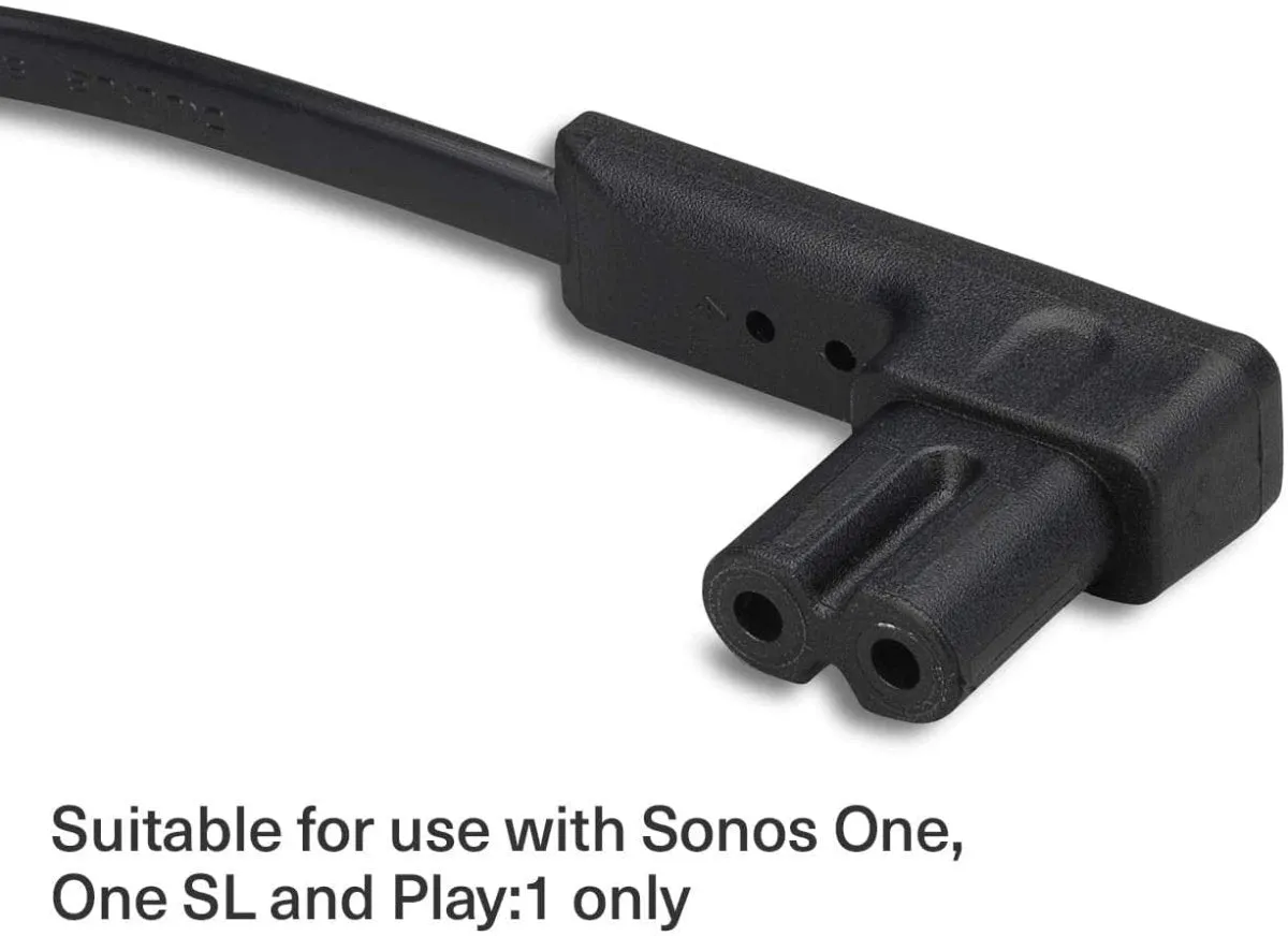 Flexson FLXP1035M1021UK 35cm Mains UK Power Cable for Sonos One, One SL and Play:1 speakers - Black