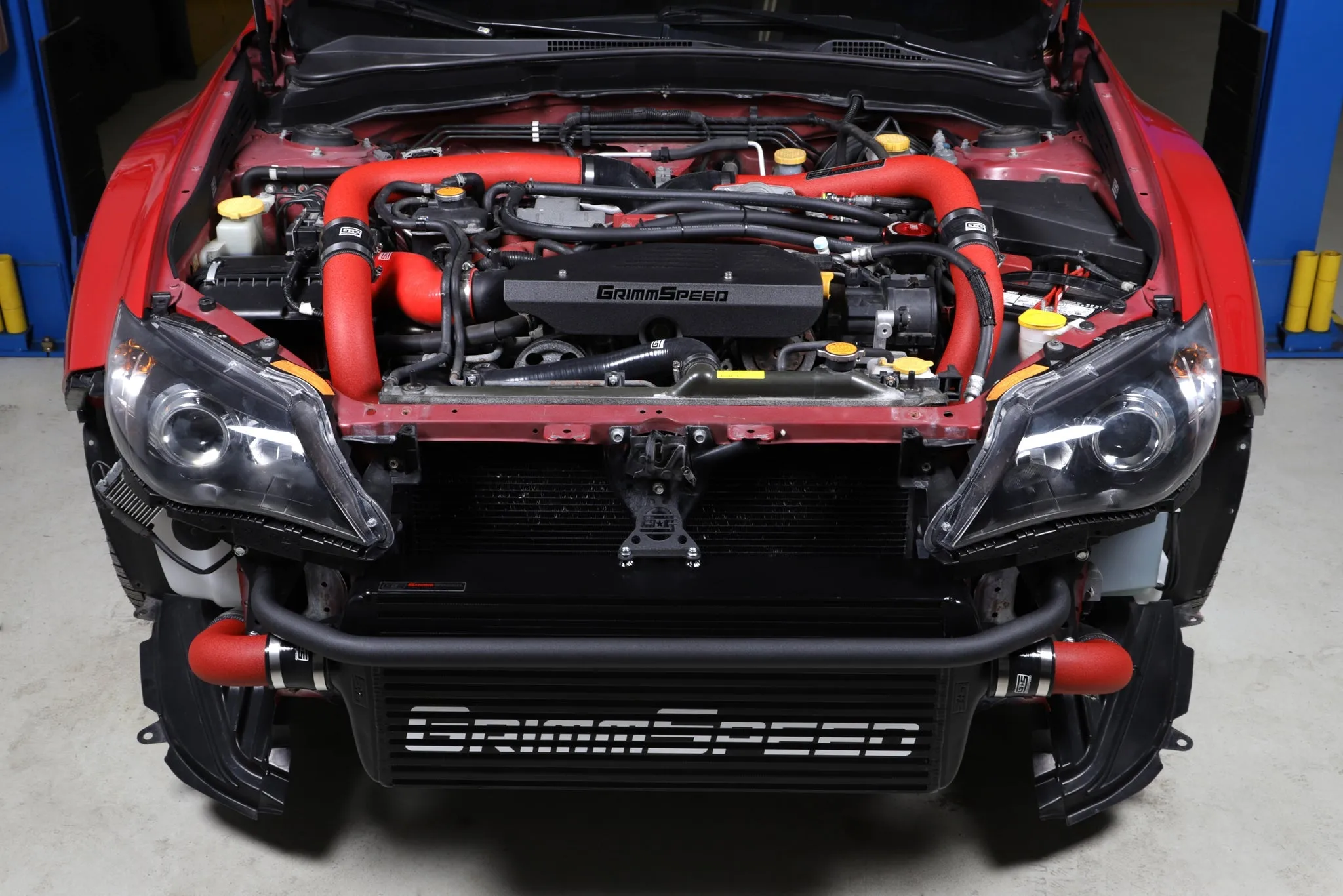 Front Mount Intercooler Bumper Bar BLACK Coated - Subaru 08-14 WRX/STI