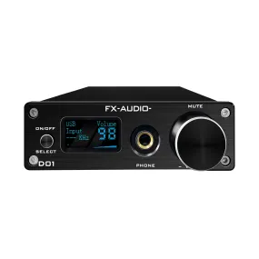 FX-AUDIO D01 Bluetooth 5.0 DAC Headphone Amplifier Hifi DSD512 Hard Decoder ES9038Q2M TPA6120A2DWPR Power Amp