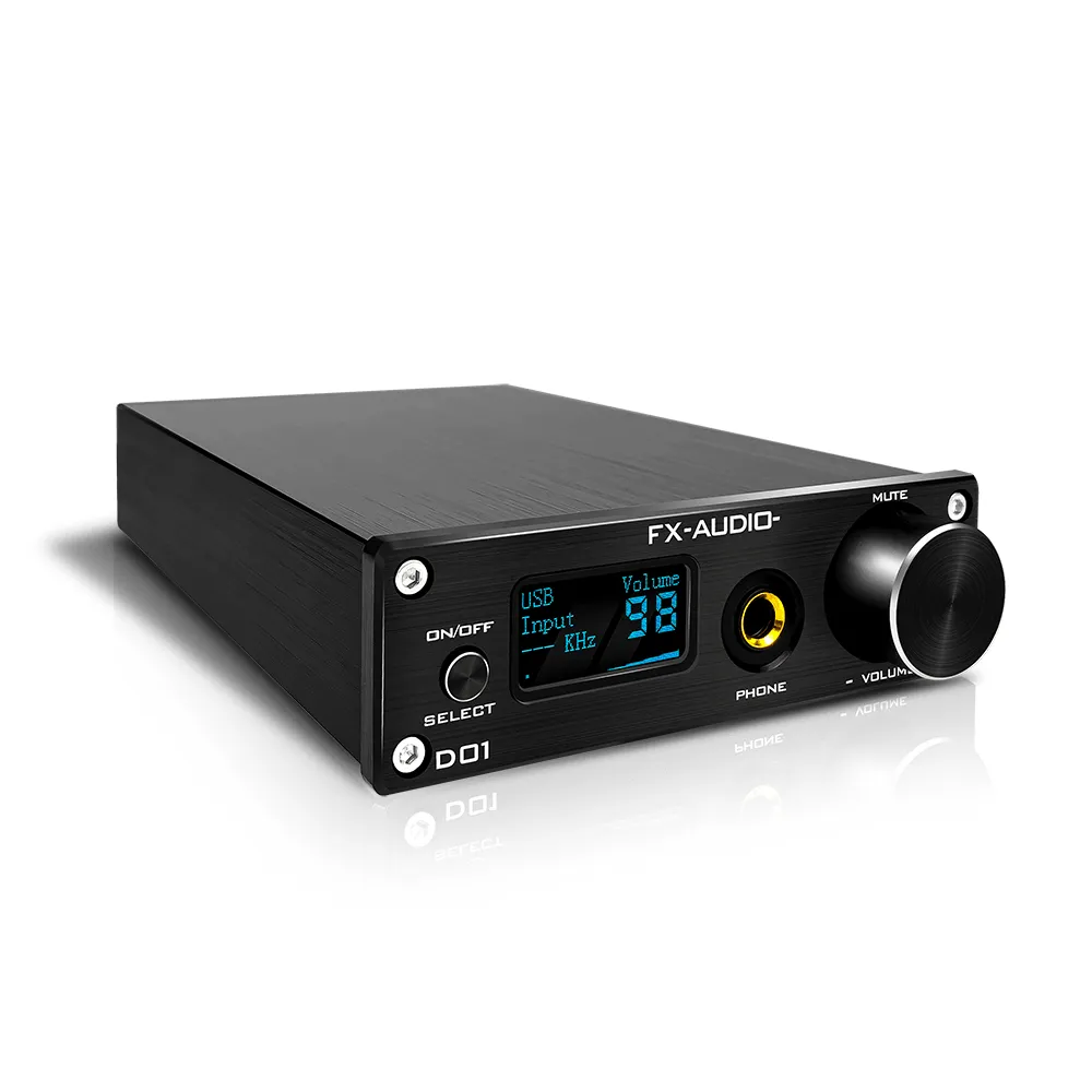 FX-AUDIO D01 Bluetooth 5.0 DAC Headphone Amplifier Hifi DSD512 Hard Decoder ES9038Q2M TPA6120A2DWPR Power Amp