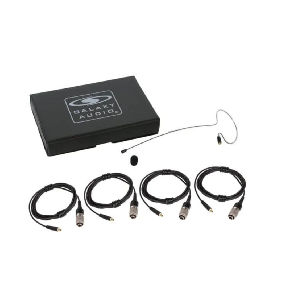 Galaxy Audio ESM8-OBK-4ATCH Black Single Ear Omni-Directional Earset Microphone with 4 Cables for Audio-Technica Gen 2 Models