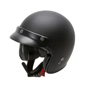 Garibaldi - Gari G02X Open Face Vintage Helmet - Matte Black