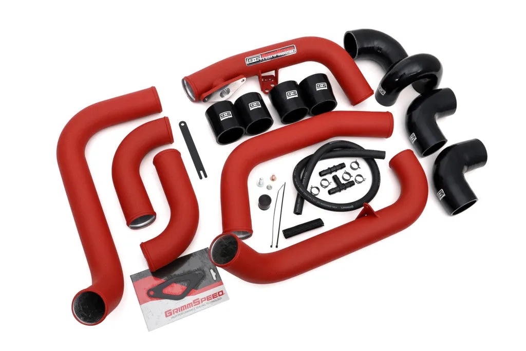 Grimmspeed Front Mount Intercooler Kit [Inc. Red Piping] - Subaru 08-14 STI - 090227