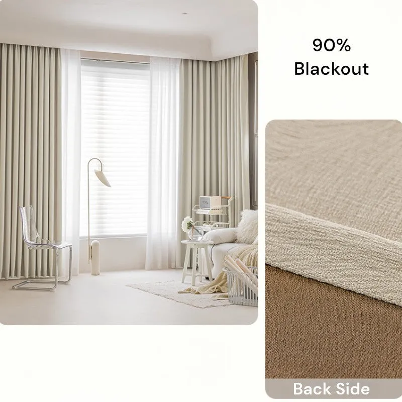 Heidi Minimalist Solid Color Blackout Thermal Custom Curtain