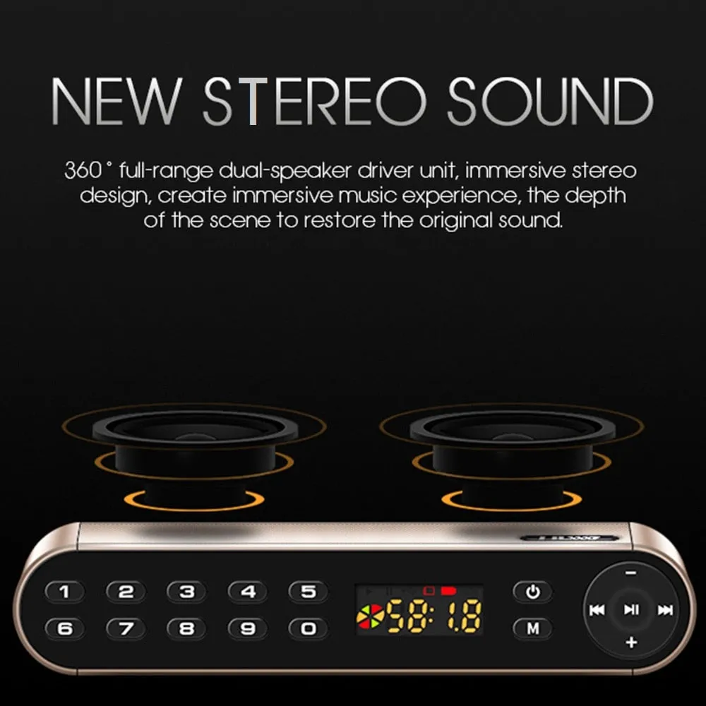 HIFI Bluetooth Speaker Portable Wireless Super Bass Dual Speakers Soundbar with Mic TF FM