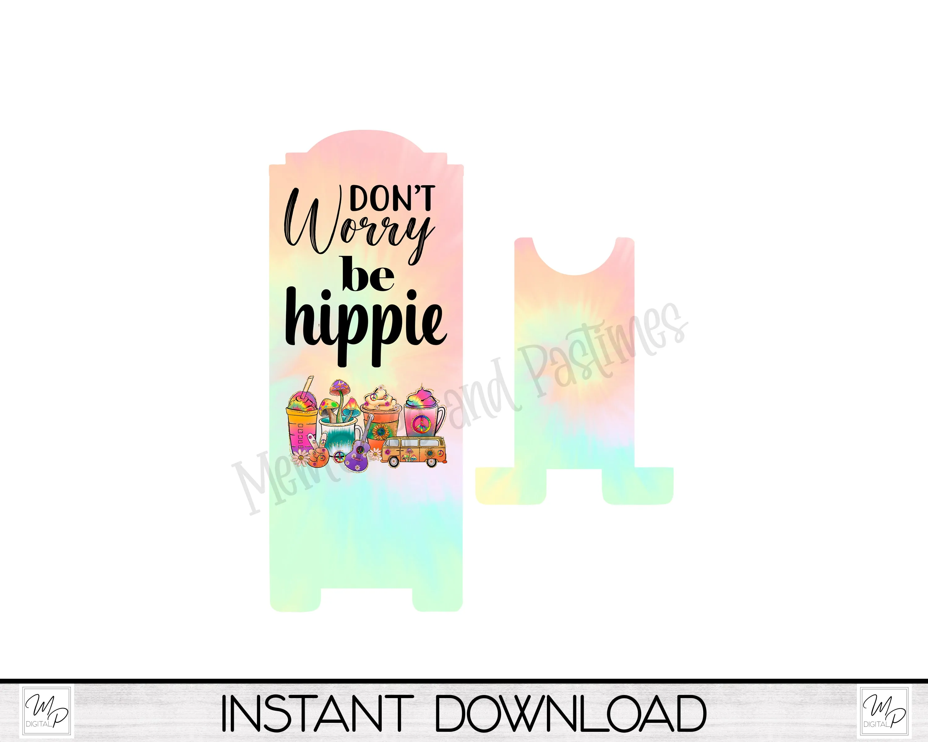 Hippie Cell Phone Stand PNG for Sublimation Design, Digital Download