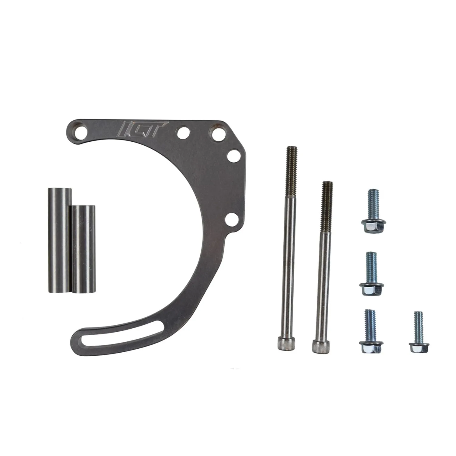 ICT Billet Passenger Side Alternator Bracket - Low Mount - Head/Water Pump Mount - Aluminum - Long Water Pump - Small Block Chevy