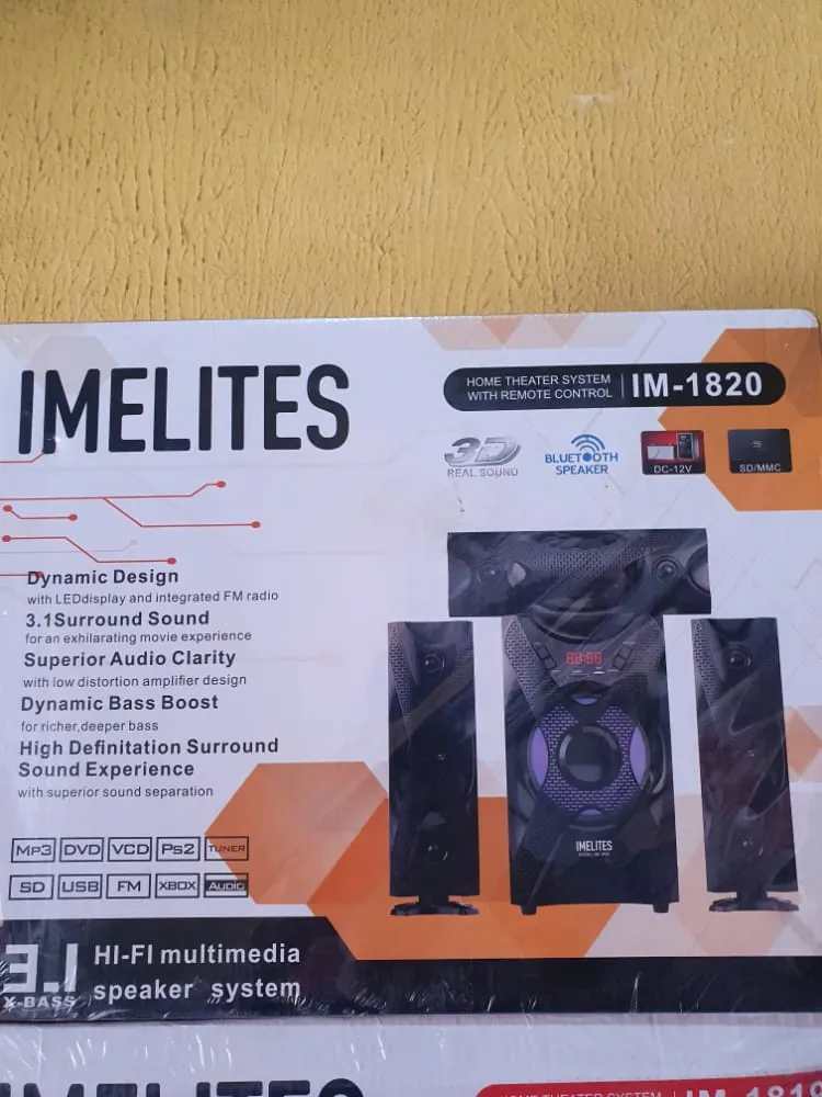 IMELITES IM-1820 3.1Ch Bluetooth Hifi Home Theater - Brand New
