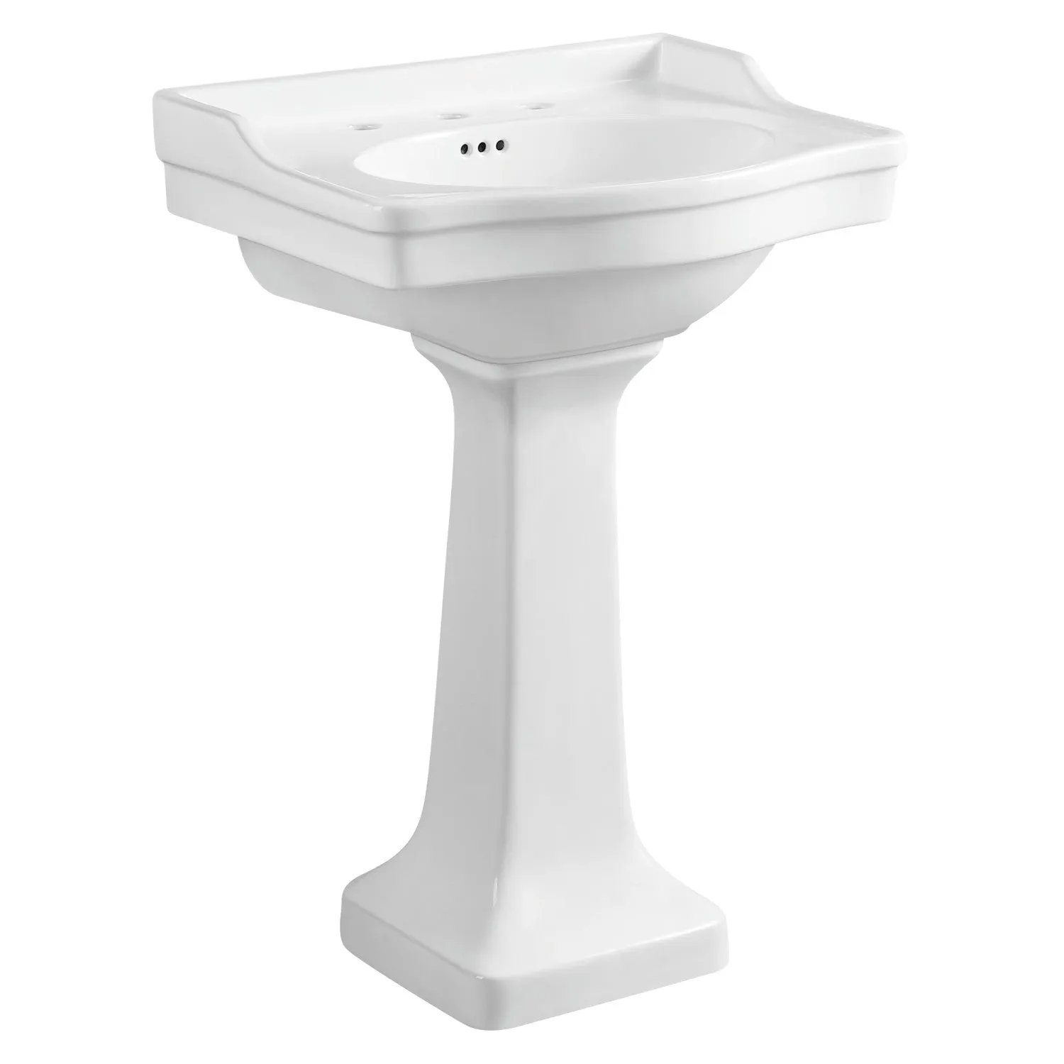 Imperial VPB3248 24-3/16 Inch Wall Mount Pedestal Sink (8-Inch, 3-Hole), White