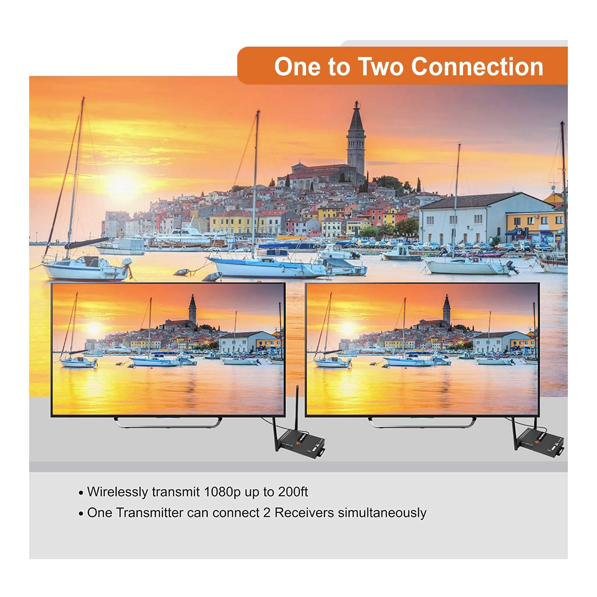 J-Tech Digital JTECH-WEX200V3-R 1080P Wireless HDMI Receiver Only - 200ft