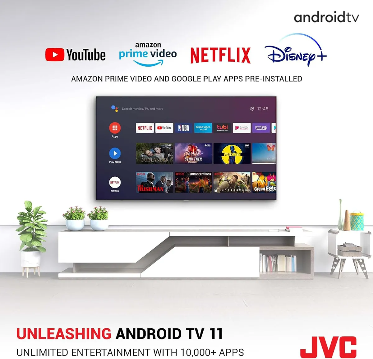 JVC 50 Inch Smart TV | 4K UHD Android TV with QLED AV-HQ507115A11