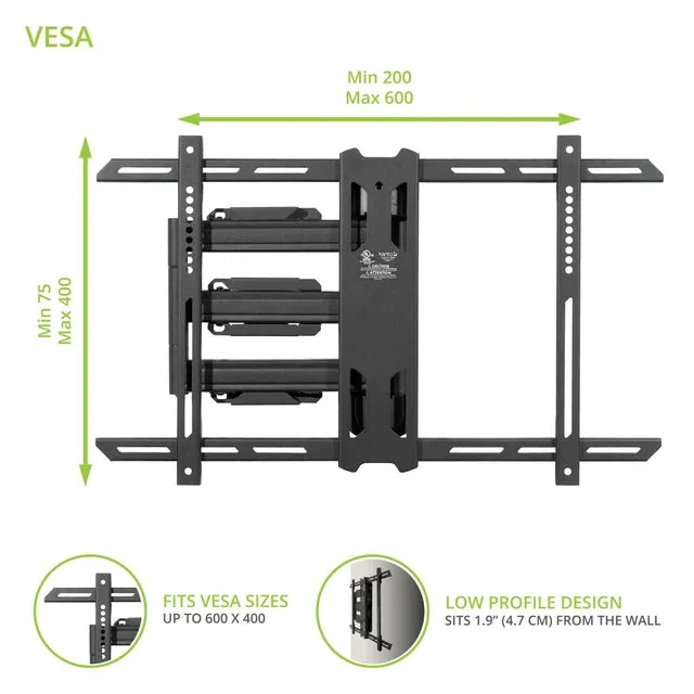 Kanto PS350 Full Motion Mount for 37-Inch to 60-Inch TVs
