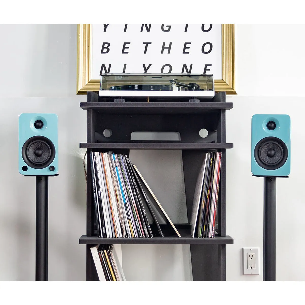 Kanto SP26PL 26" Bookshelf Speaker Stands with Rotating Top Plates and Cable Management – Pair (Black)
