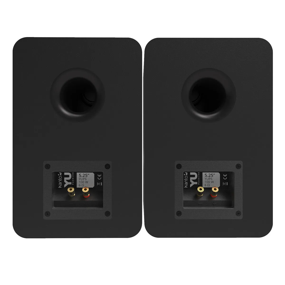 Kanto YUP6 Passive Bookshelf Speakers with S6 Speaker Stands - Pair (Black)