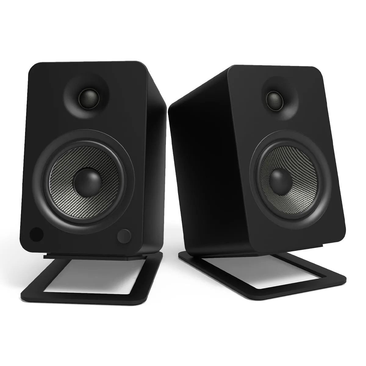 Kanto YUP6 Passive Bookshelf Speakers with S6 Speaker Stands - Pair (Black)