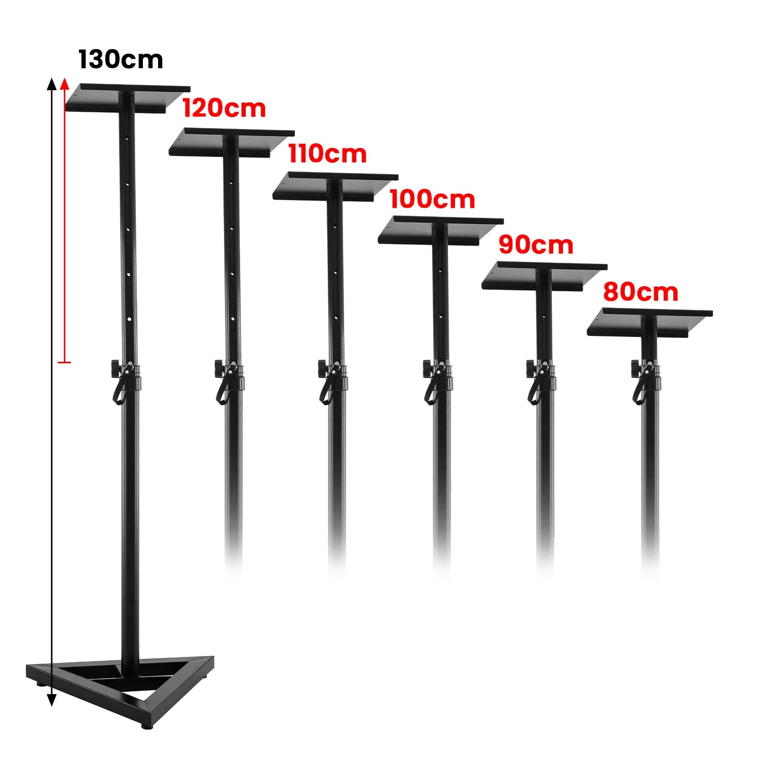 Karrera Adjustable Floor Speaker Stand (Black)