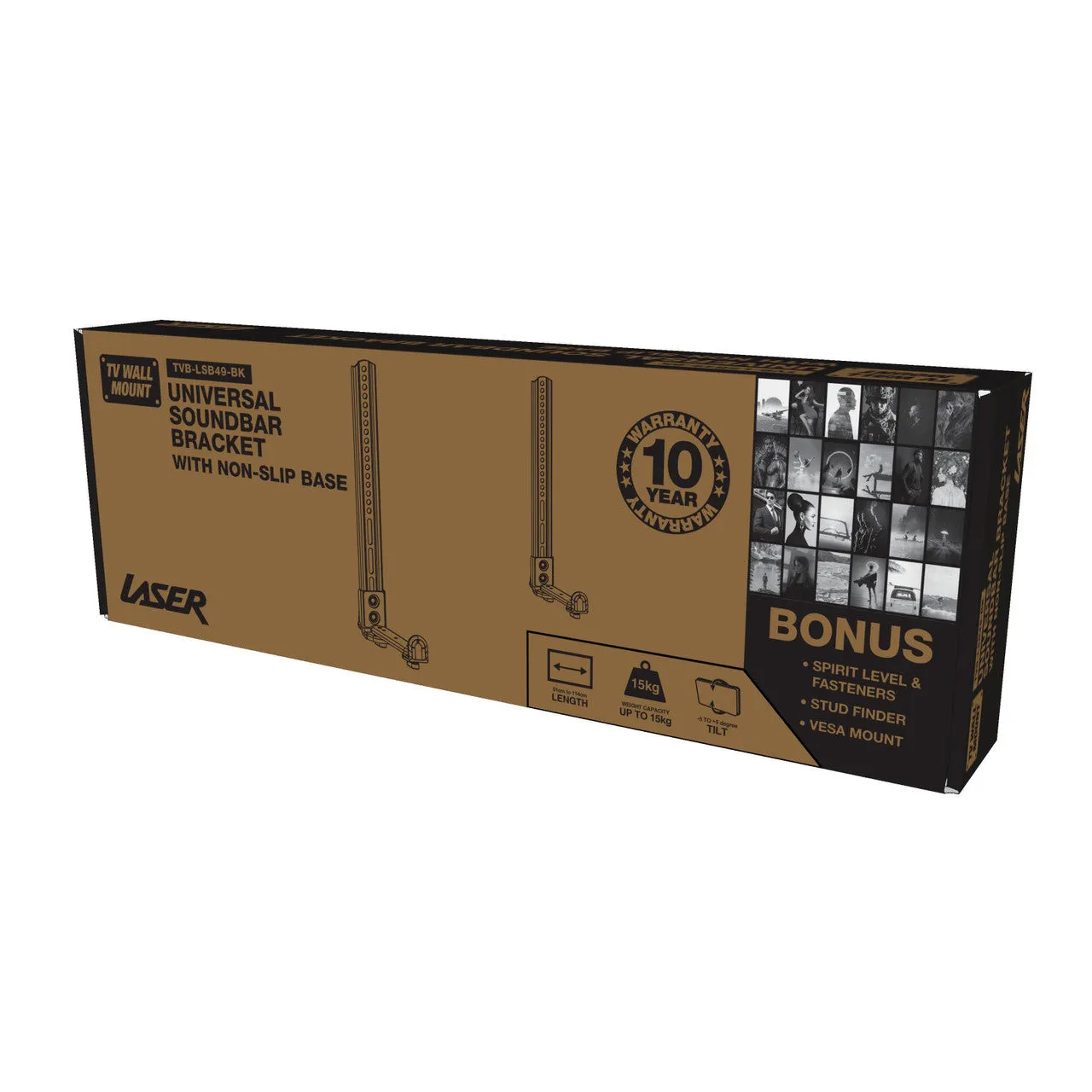 Laser Universal SoundBar Bracket with Non-Slip Base