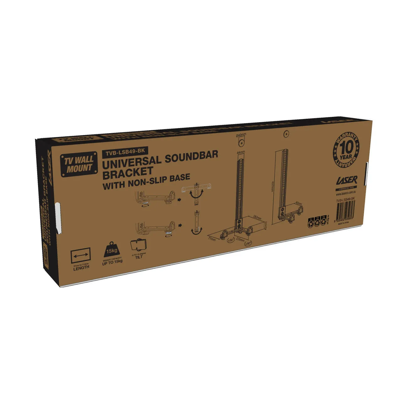 Laser Universal SoundBar Bracket with Non-Slip Base