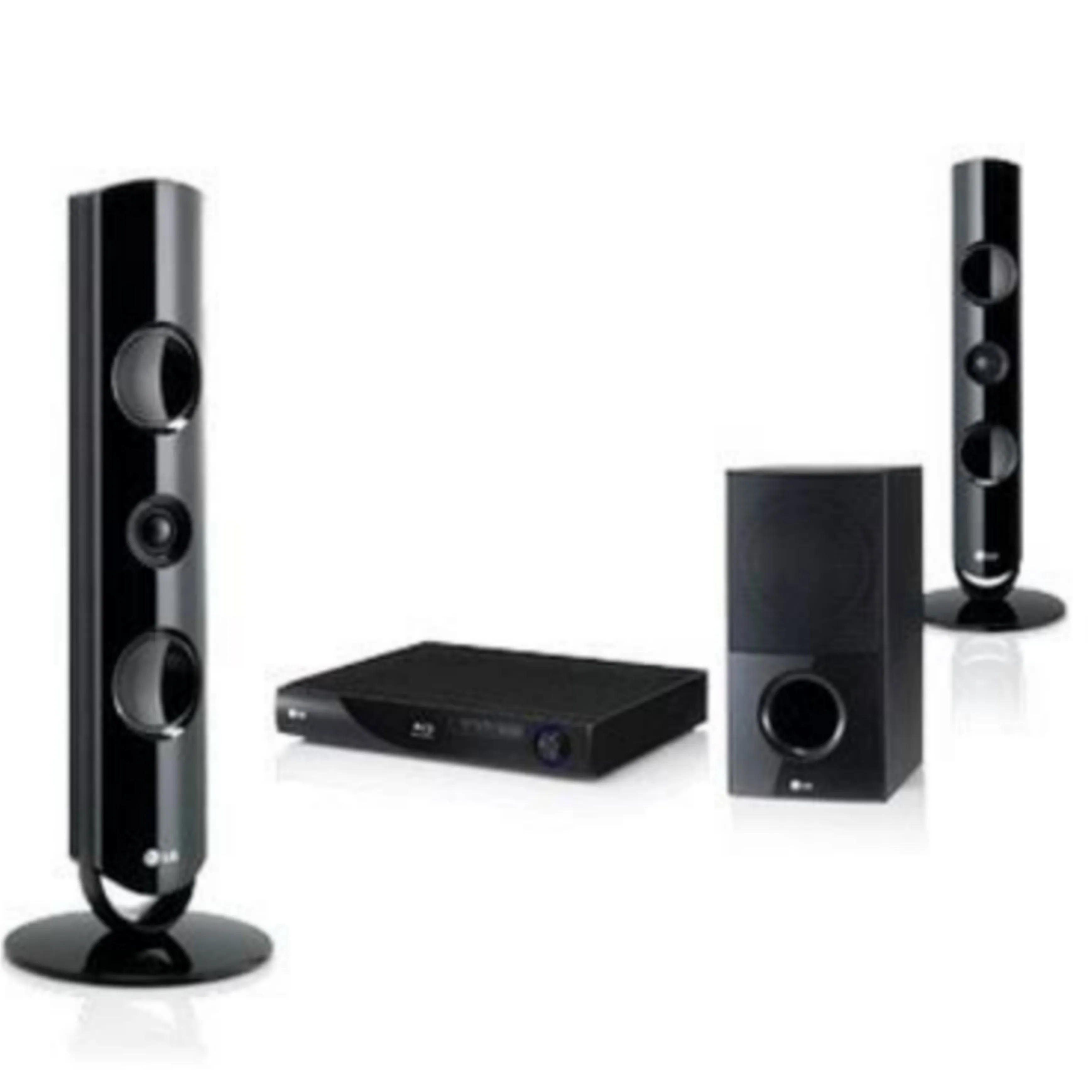 LG HB44M 2.1Ch 400W Tall Boy 3D Blu-ray DVD Home Theater System (USB, FM, Aux, HDMI Out) - Foreign Used