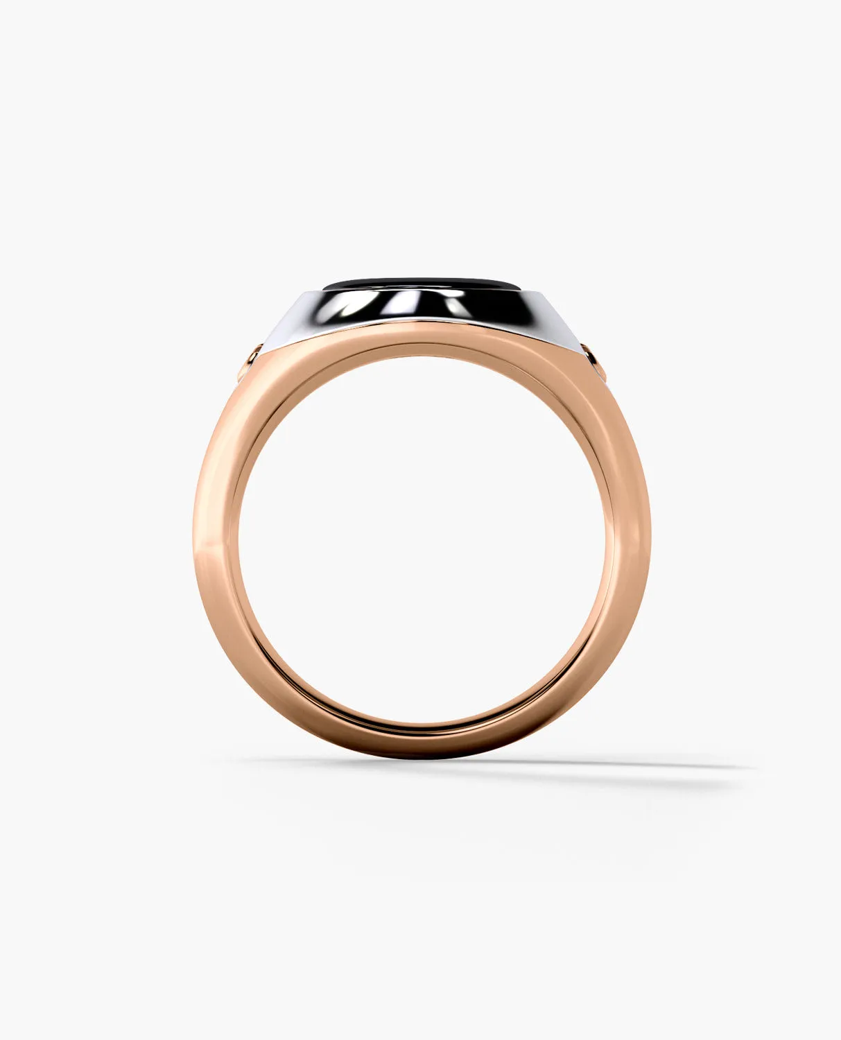 LODESTAR Two-Tone Gold Signet Ring with Black Onyx