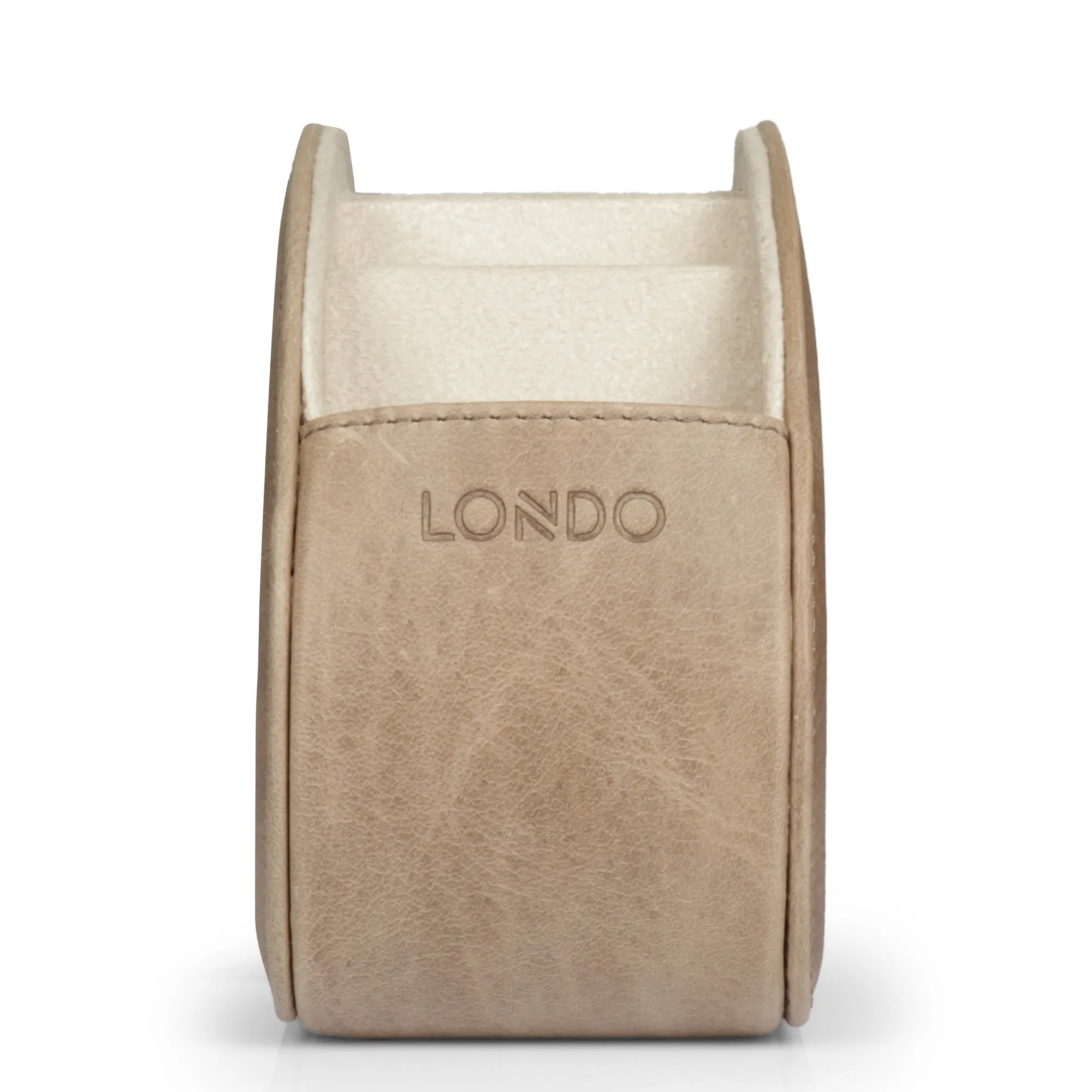 Londo Remote Control Holder with 5 Pockets, Store DVD, Blu-Ray, TV, Roku or Apple TV Remotes, Italian Top Grain Leather with Suede Lining