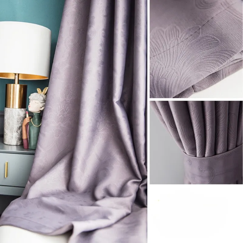 Lydia Embossed Floral 100% Blackout Custom Curtain